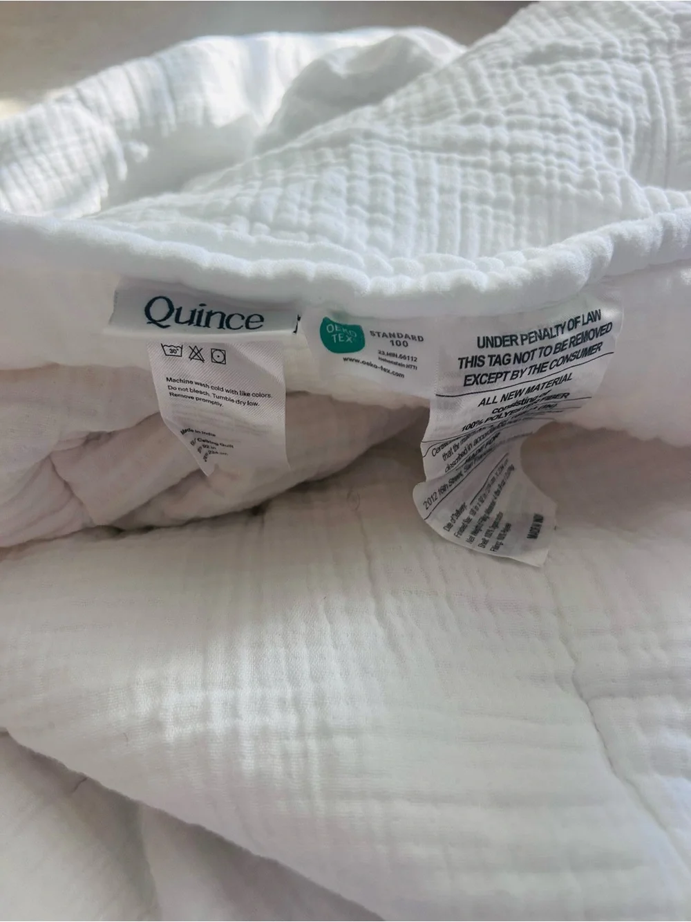 NWT Quince Organic Cotton Gauze Dream Quilt in White!